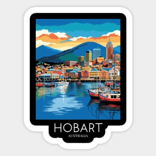 A Pop Art Travel Print of Hobart - Australia Sticker